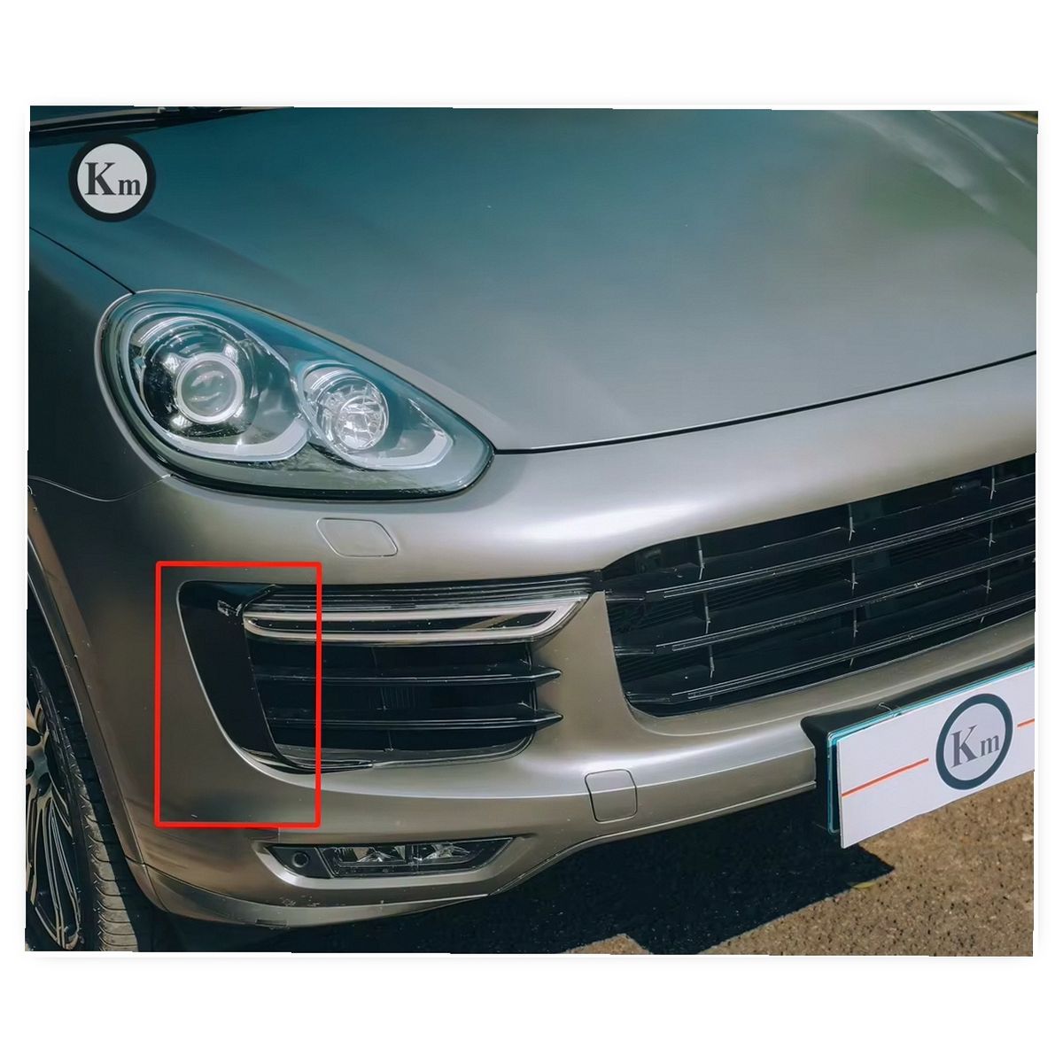 Front Bumper Fog Light Frame Grille for 2015-2017 Porsche Cayenne 958 Turbo Facelift (Left & Right) 95850594550 / 95850594650 image 5