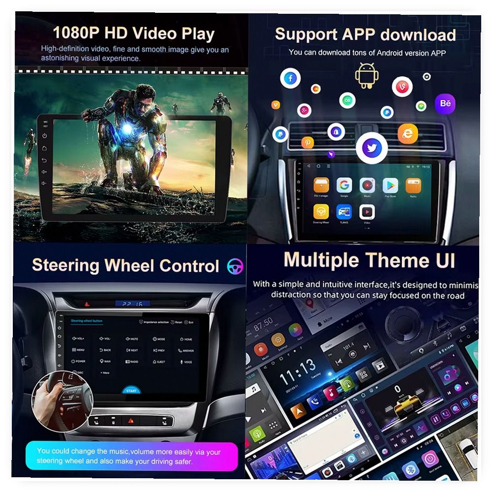 10-Inch Android Auto Touch Screen Car Radio Stereo for Jeep Wrangler JK 2011-2017