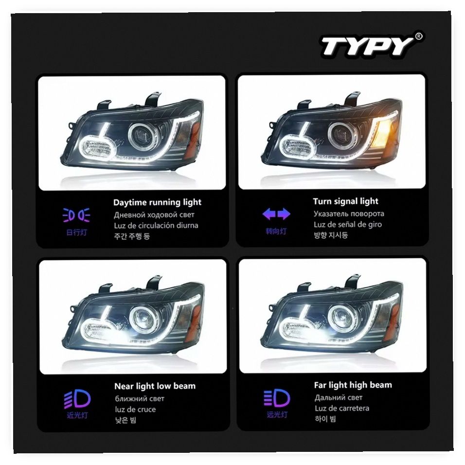 New Red Lens LED Projector Headlights for Toyota Highlander 2001-2007, High/Low Beam image 5