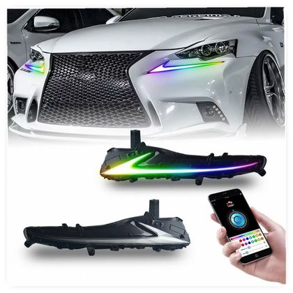 Defender Style LED DRL RGB Modified Headlights for Lexus IS Series XE20 Facelift (2009-2013)