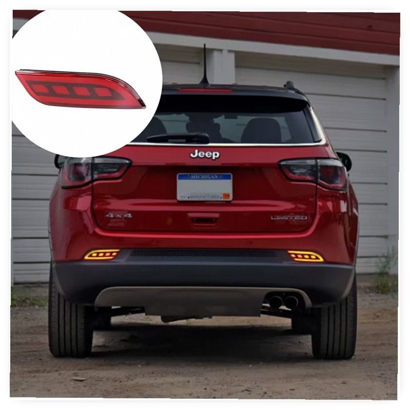 LED Rear Bumper Tail Light Reflector for Jeep Compass 2017-2022 image 3