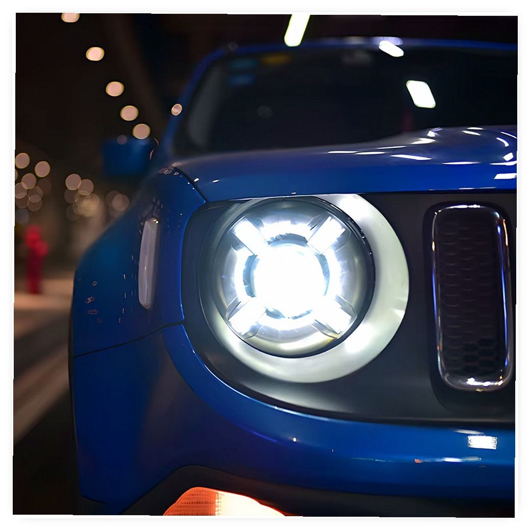 New LED Auto Headlight Projector Lens for Jeep Renegade 2016-2021, High Quality Upgrade Assembly