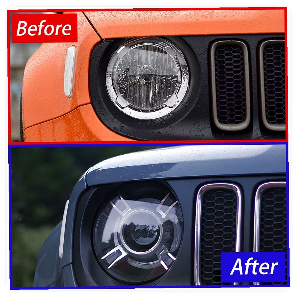 New LED Auto Headlight Projector Lens for Jeep Renegade 2016-2021, High Quality Upgrade Assembly