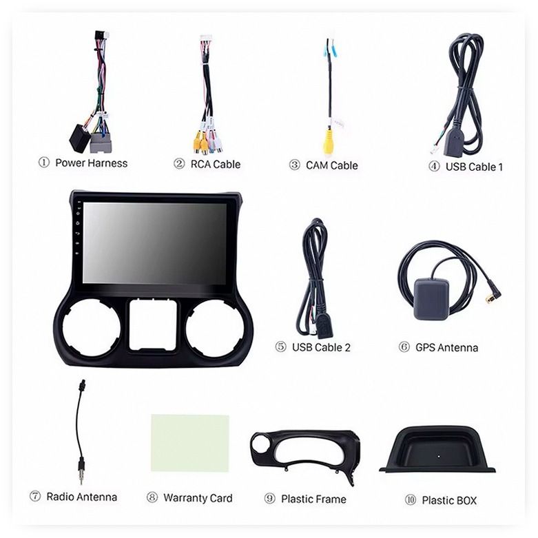10-Inch Android Auto Touch Screen Car Radio Stereo for Jeep Wrangler JK 2011-2017 image 4