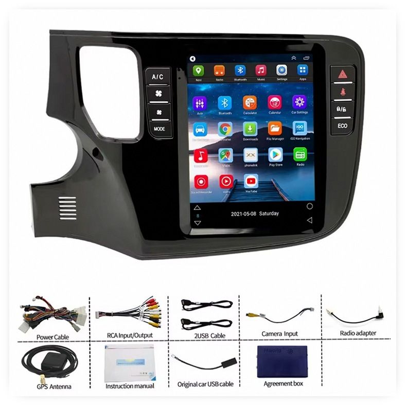 9.7 Inch IPS Touch Screen Android Car GPS Player with Wireless CarPlay for Mitsubishi Outlander (2014-2019) image 3
