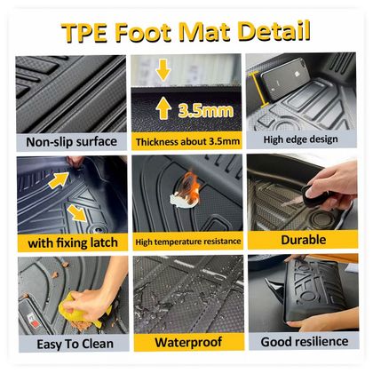 All-Weather 3D TPE Full Set Carpet Floor Mats for 2018-2021 Lexus NX AZ10 - Easy Clean, Wear-Resistant