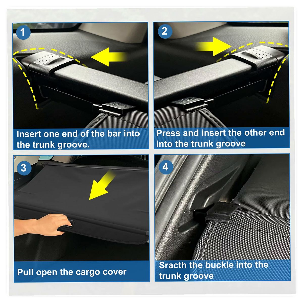 Waterproof Retractable Carbon Fiber Cargo Cover for Mitsubishi Outlander 2005-2006 image 6