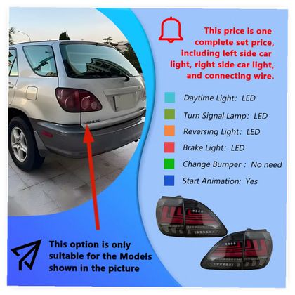 LED Tail Light Assembly for Lexus RX300 XU10 (1998-2003) - High Quality Plug and Play Rear Lamps