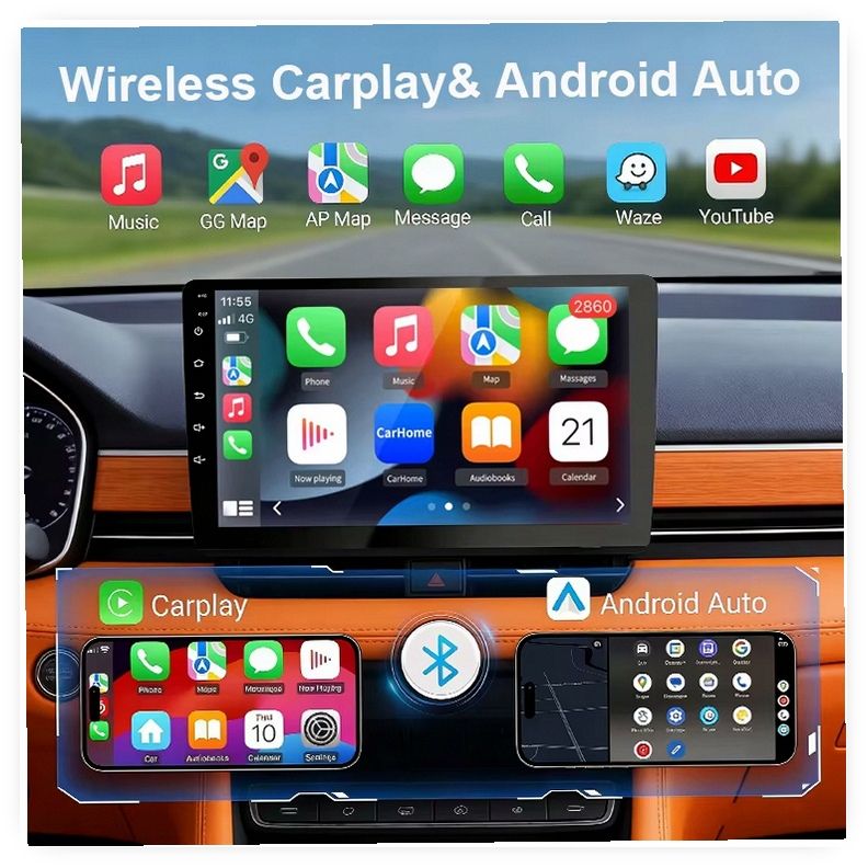 9.7 Inch IPS Touch Screen Android Car GPS Player with Wireless CarPlay for Mitsubishi Outlander (2014-2019)