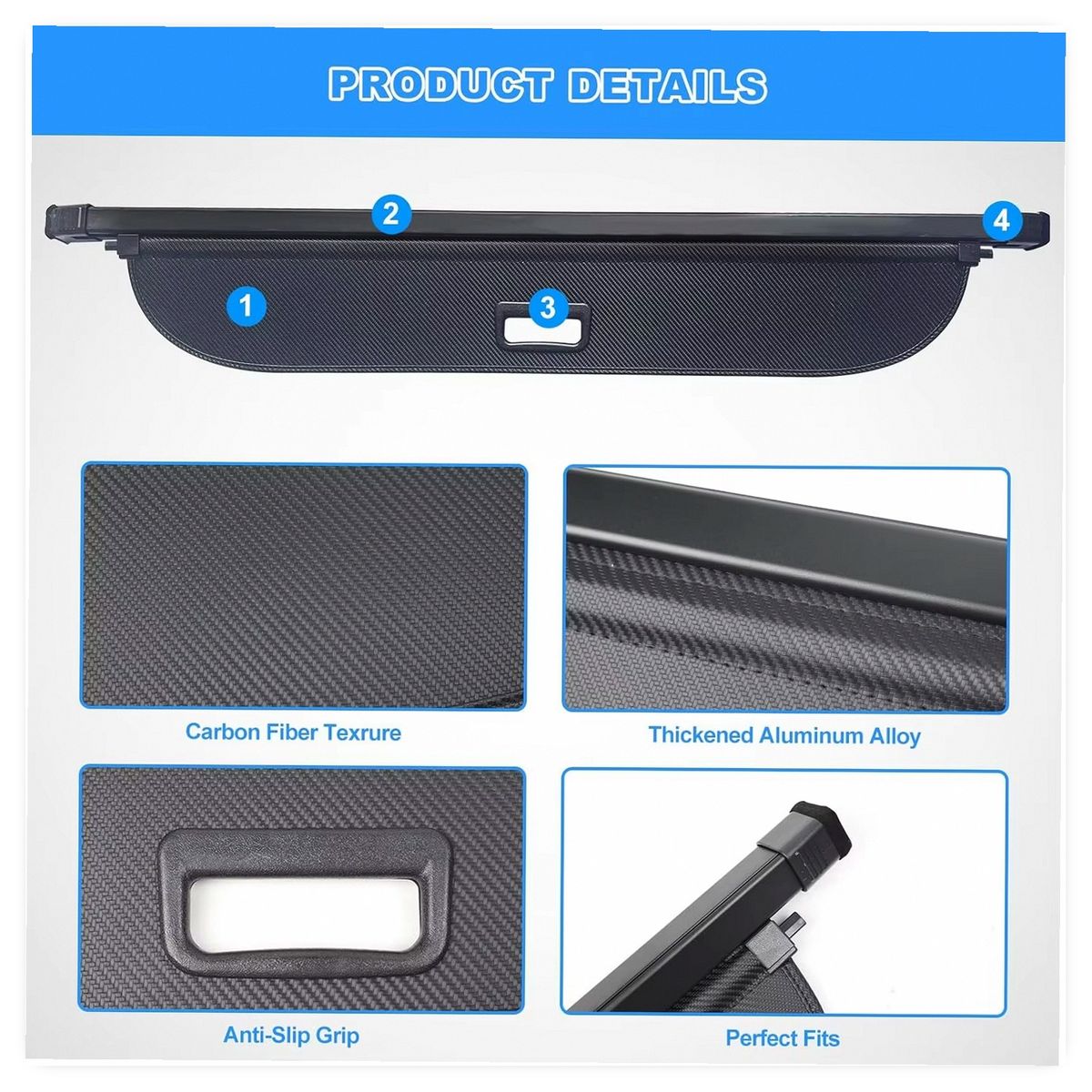 Waterproof Retractable Carbon Fiber Cargo Cover for Mitsubishi Outlander 2005-2006 image 4