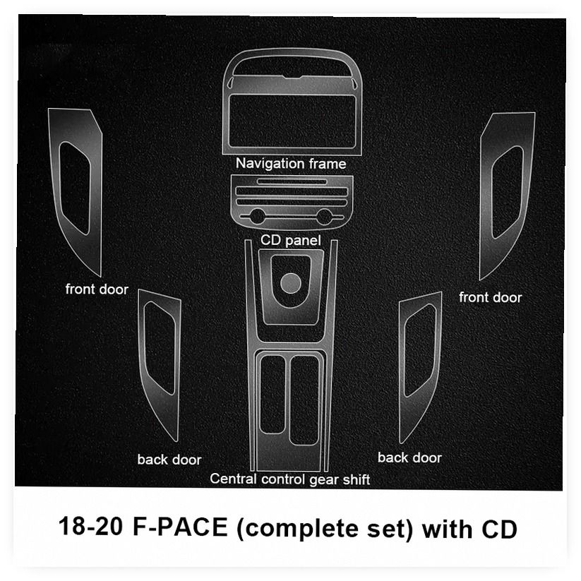 TPU Film Interior Protection Sticker for Jaguar F-PACE (2016-2020) - Center Console, Gear, Navigation, CD, Door Panel image 6