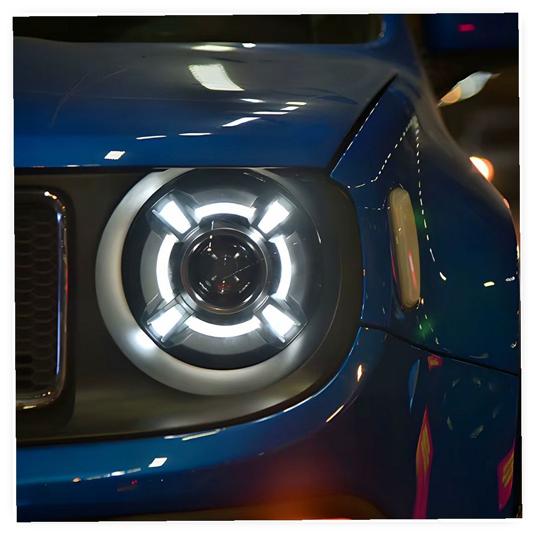New LED Auto Headlight Projector Lens for Jeep Renegade 2016-2021, High Quality Upgrade Assembly image 5