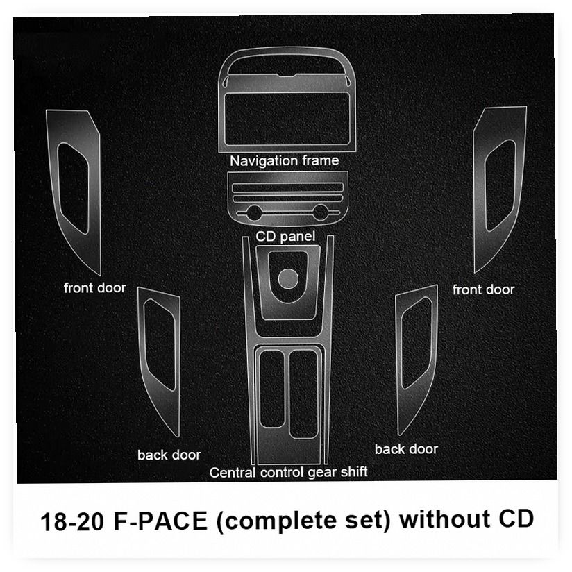 TPU Film Interior Protection Sticker for Jaguar F-PACE (2016-2020) - Center Console, Gear, Navigation, CD, Door Panel image 4