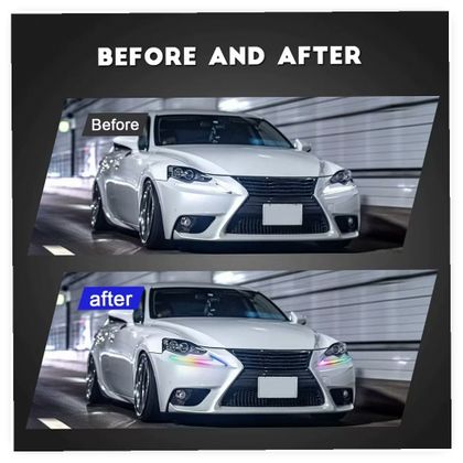 Defender Style LED DRL RGB Modified Headlights for Lexus IS Series XE20 Facelift (2009-2013)