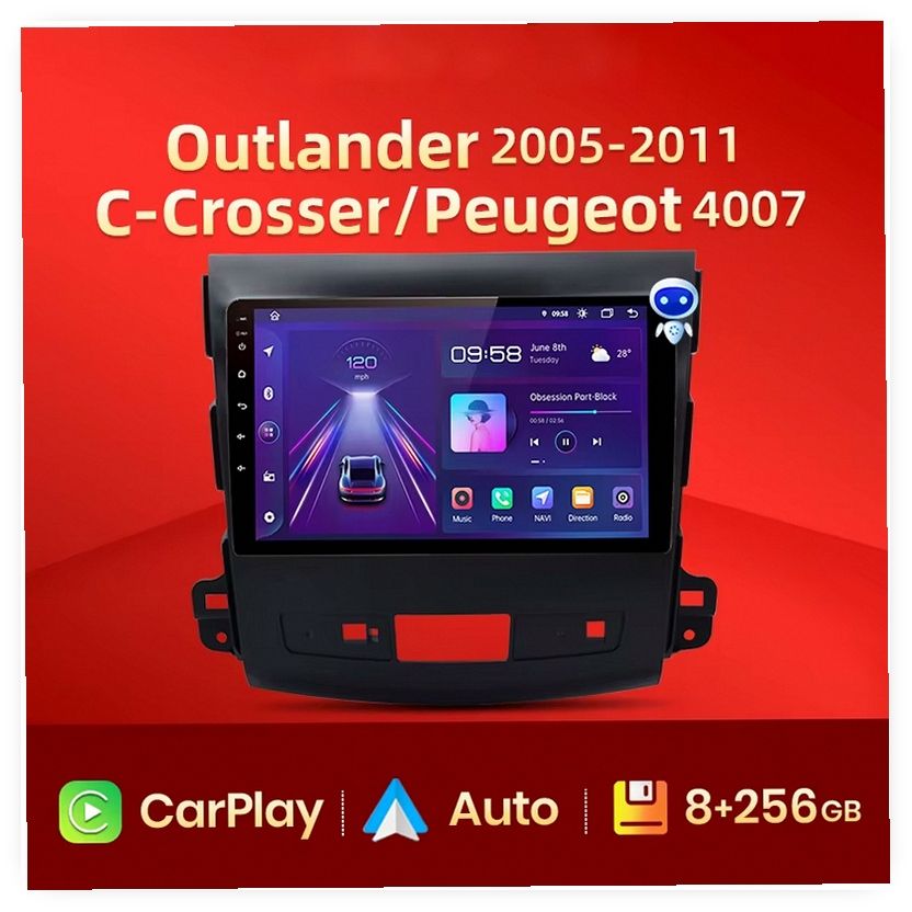 Android Auto & Carplay Multimedia Radio for Mitsubishi Outlander XL 2 (2005-2011) 2DIN Autoradio image 3