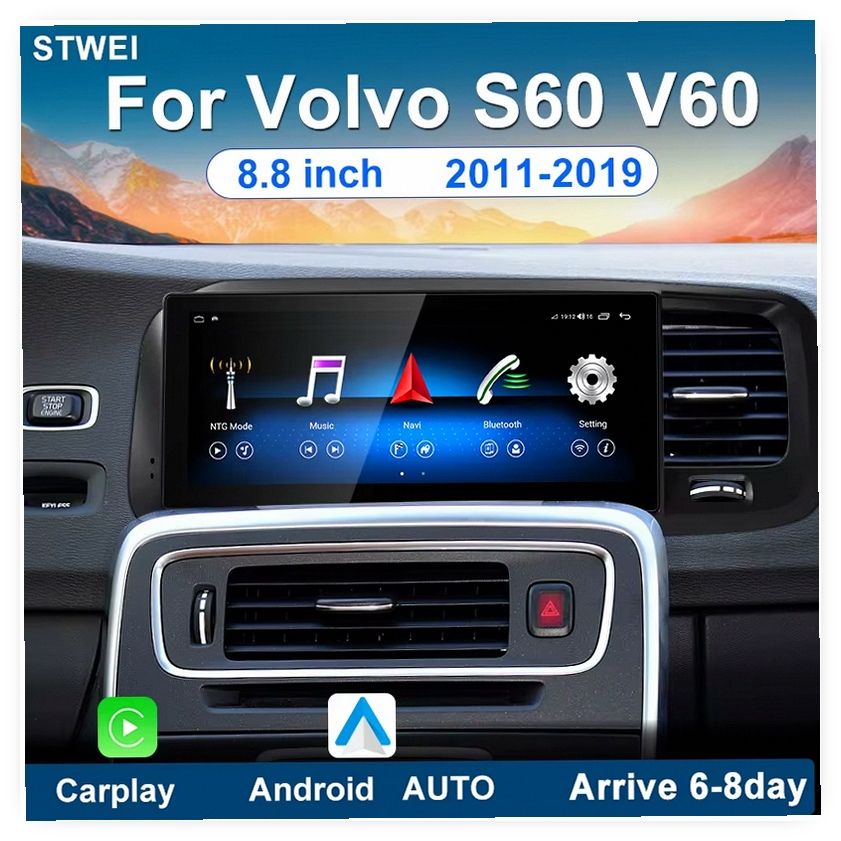 STWEI Android 14 Car Radio Multimedia Video Player for Volvo S60 V60 2011-2019 with GPS Navigation, DSP, Carplay, 4G Wi-Fi image 5