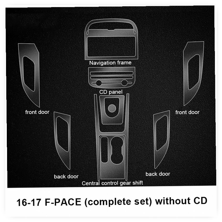 TPU Film Interior Protection Sticker for Jaguar F-PACE (2016-2020) - Center Console, Gear, Navigation, CD, Door Panel