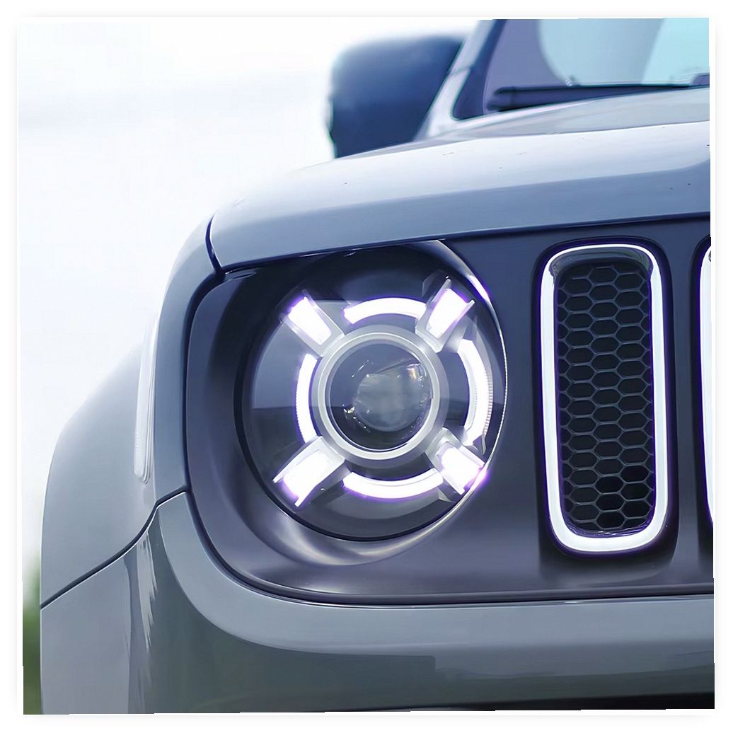 New LED Auto Headlight Projector Lens for Jeep Renegade 2016-2021, High Quality Upgrade Assembly image 6