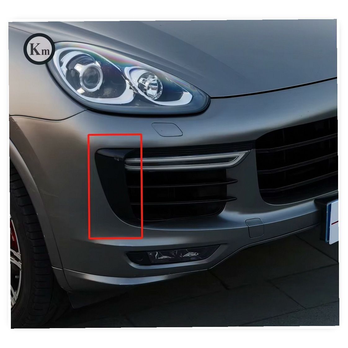 Front Bumper Fog Light Frame Grille for 2015-2017 Porsche Cayenne 958 Turbo Facelift (Left & Right) 95850594550 / 95850594650 image 6