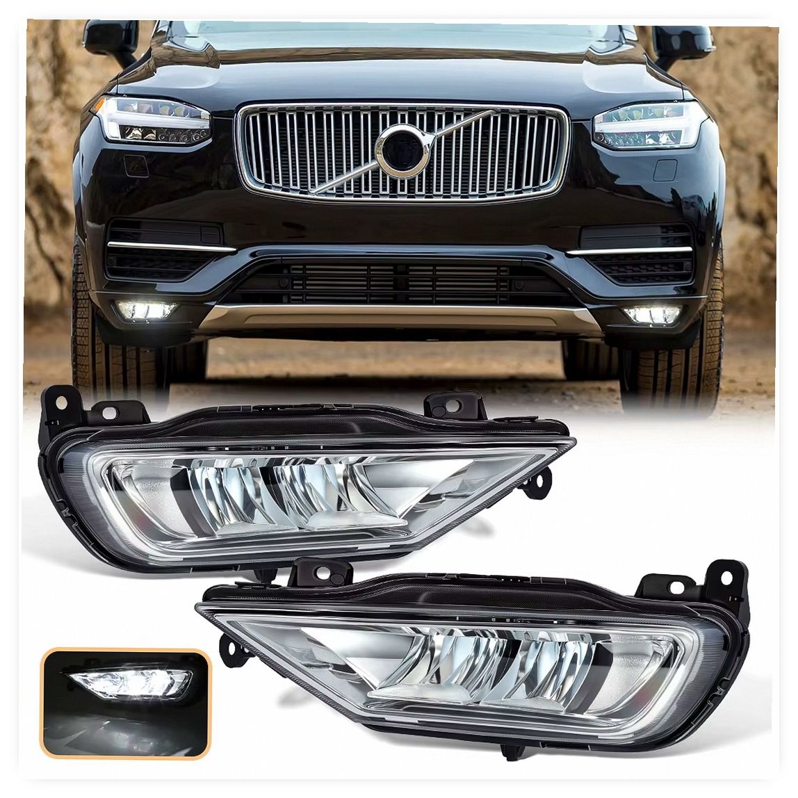 Front Bumper LED Fog Light Running Lamp for Volvo XC60 2018-2025 image 3