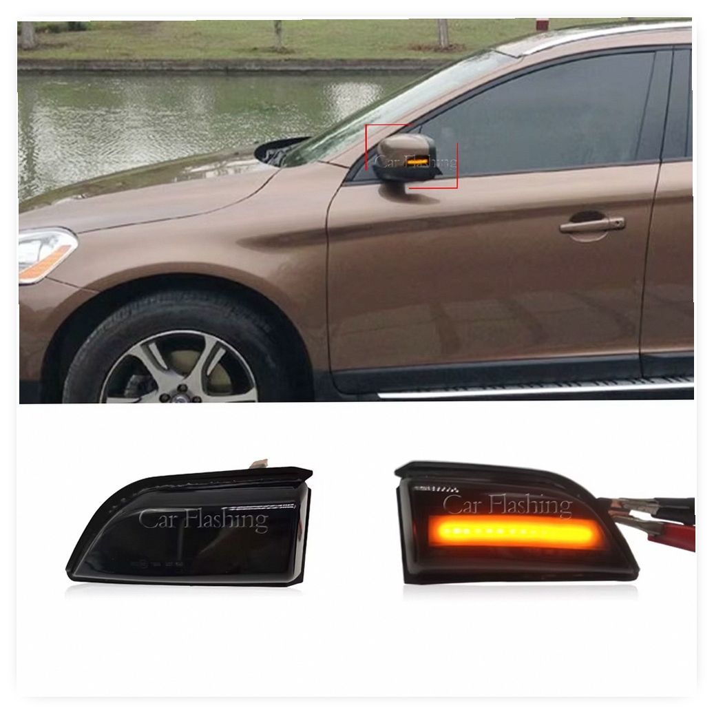 LED Dynamic Sequential Side Mirror Turn Signal Indicator Lamp Blinker for Volvo XC60 2009-2013