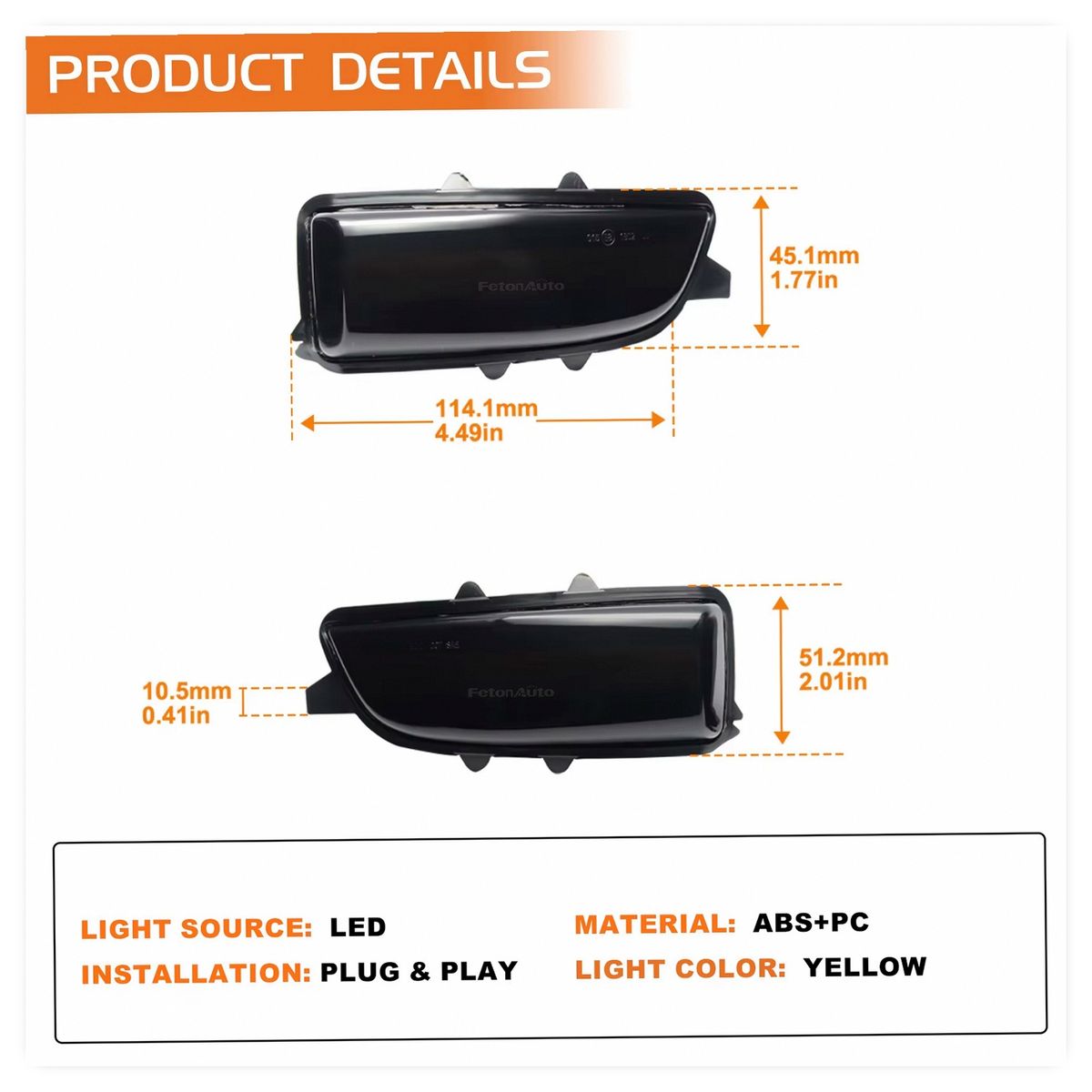 2PCS Dynamic LED Sequential Turn Signal Indicator Lights for Volvo S60 C30 C70 S40 V40 V50 V70 S80 2007-2013 Mirror Blinker Lamp