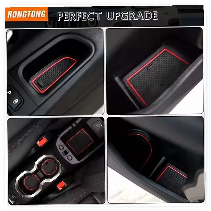 Non-slip Rubber Gate Slot Pad Mat Decoration Accessories for Jeep Renegade 2015-2018